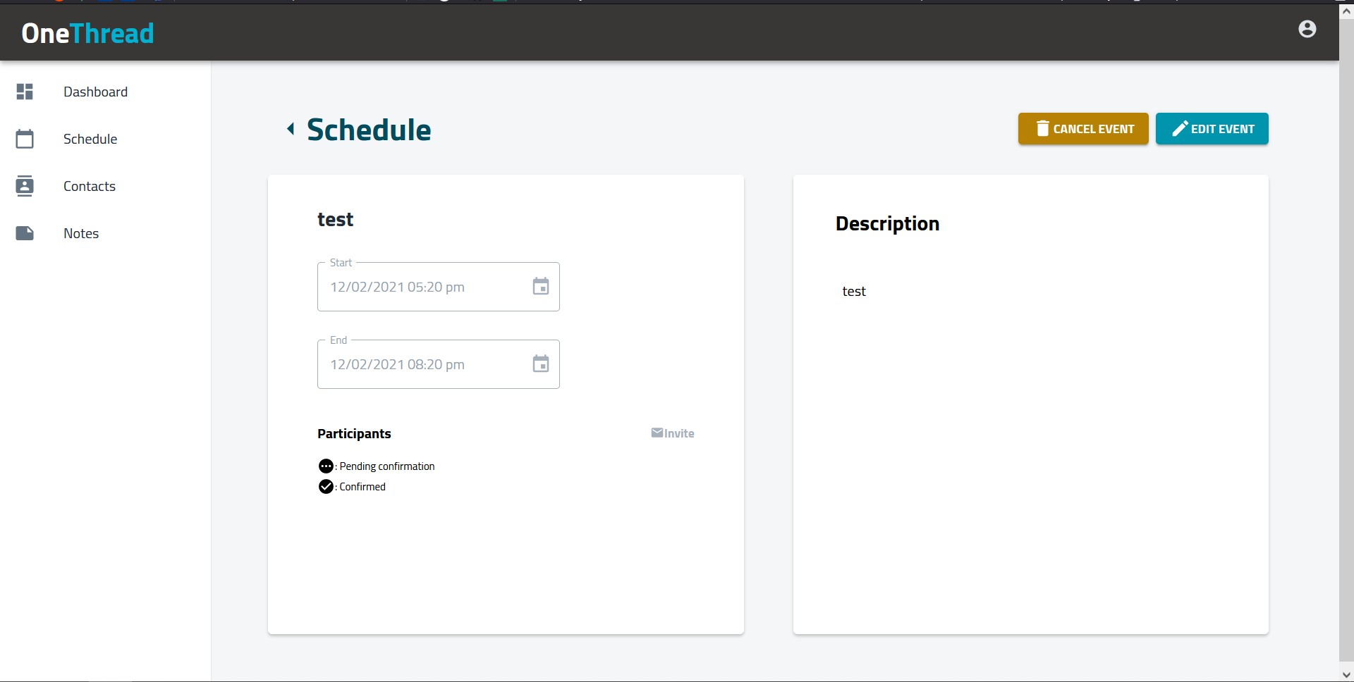 Schedule Detail